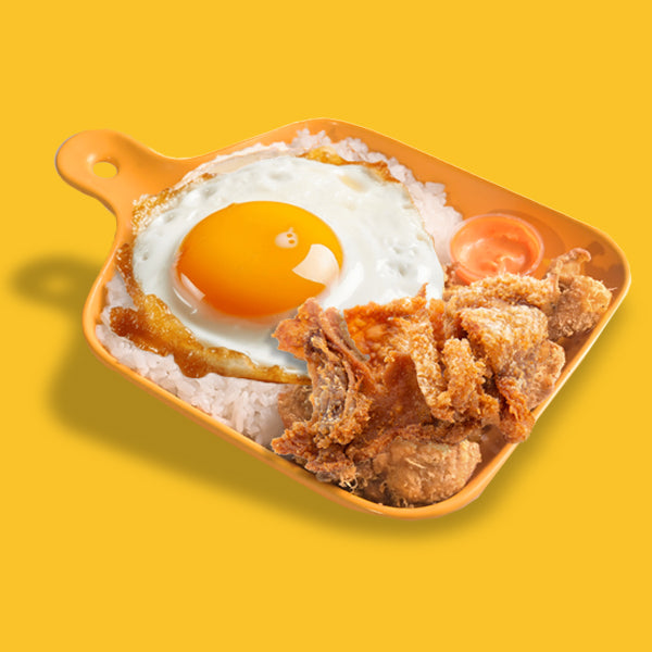 Kpop Chicken Skin with Rice and Egg